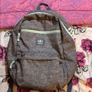 Gray/mint green Addidas laptop backpack